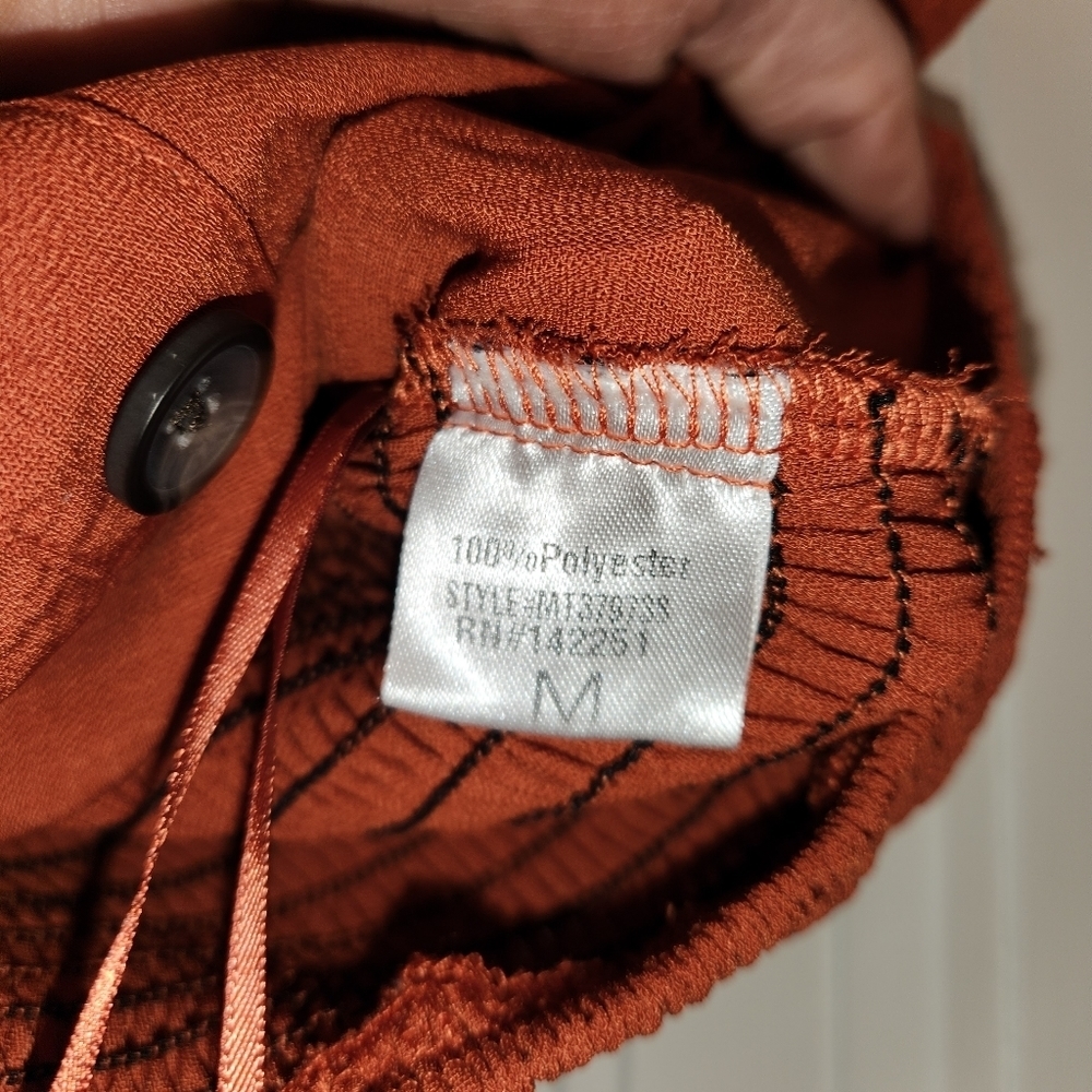 LOVE LETTER COLLECTION boho cropped off shoulder top Cottagecore Burnt Orange - Picture 7 of 8